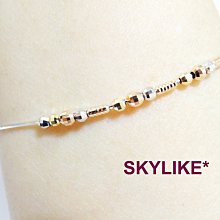 *SKYLIKE* 網販獨賣-香港進口750/18K金玫瑰K金、黃K金、白K金新款~三色鑽紋動珠~可調節手鍊，獨賣貨y~