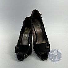 【一元起標 04/27】Salvatore Ferragamo 黑色 漆皮 魚口 金屬跟 高跟鞋 #7