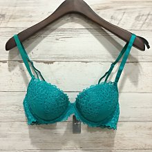 Maple麋鹿小舖 American Eagle ＊ AE 藍綠色珠珠蕾絲款內衣＊ ( 現貨34B )