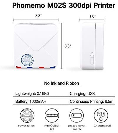 【樂活先知】『代購』美國Phomemo  M02S 熱感迷你口袋印表機  相容3種尺寸的紙張   4色