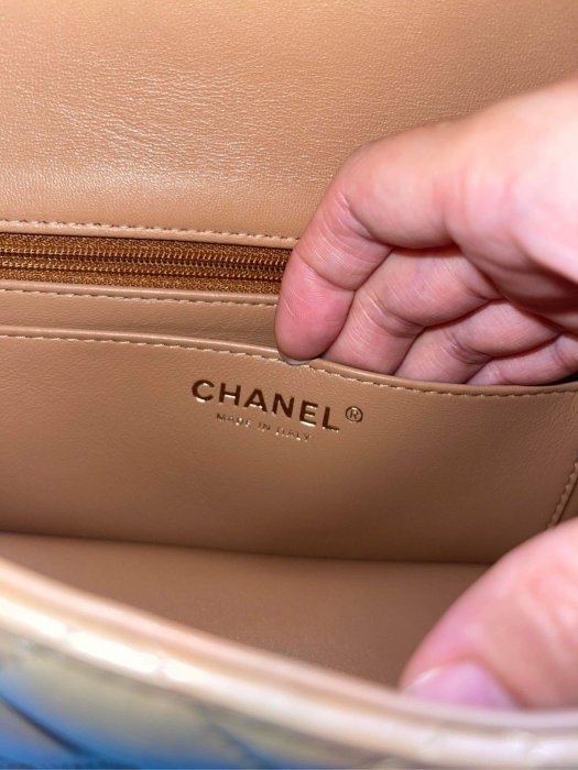 Chanel AS2431 mini flap bag top handle 提把 CF 深焦糖