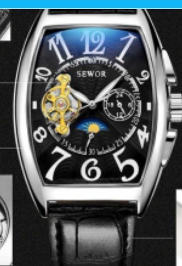 現貨手錶腕錶SEWOR思沃奇男錶全自動機械鏤空骷髏頭男士手錶皮帶男士手錶
