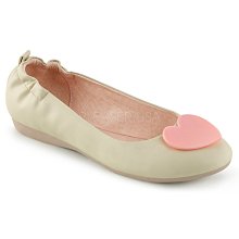 Shoes InStyle《一吋》美國品牌 PIN UP CONTURE 原廠正品粉紅心形芭蕾舞鞋平底娃娃鞋『駝色』