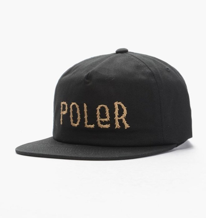 =CodE= POLER FUR FONT SNAPBACK 電繡棒球帽(黑金)615005.美國.OUTDOOR.男女