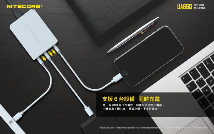 【日產旗艦】Nitecore 奈特科爾 6孔 UA66Q 電源供應器 USB 5V/2A 9V/2A 12V/1.5A