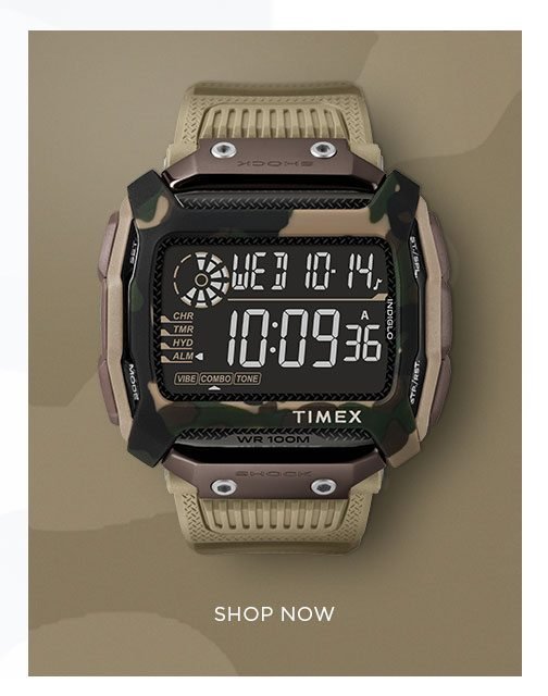 南◇現 Timex Command™ Shock 54mm 防水 軍規 電子錶 手錶 沙漠迷彩 黑冷光 軍錶 咖啡色