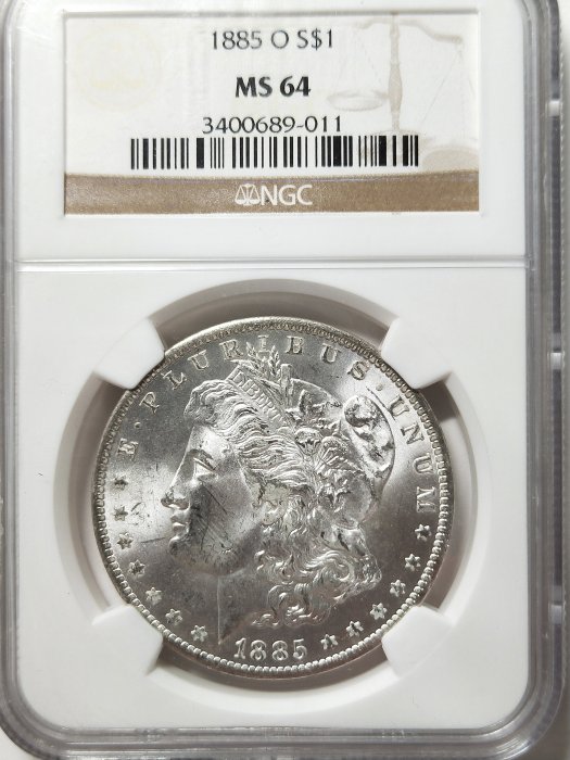 美國錢幣Morgan 摩根銀幣NGC 鑑定幣MS64 1885-O年| Yahoo奇摩拍賣