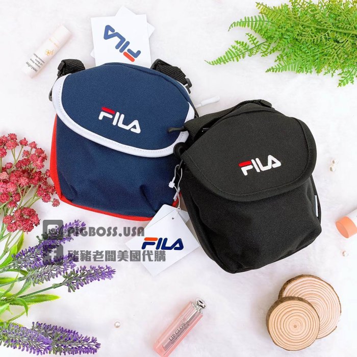 【豬豬老闆】FILA Wego Small Shoulder Bag 單肩包 側背包 小包 腰包 深藍 黑色