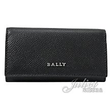 【茱麗葉精品】全新商品 BALLY 6302752 BALTOS 浮雕LOGO牛皮4孔卡片鑰匙包.黑 現貨