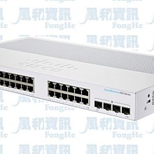 思科 Cisco CBS250-24T-4G-TW 24埠GbE智慧網管型交換器【風和網通】