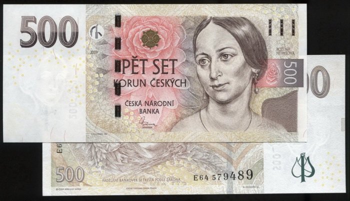 Czech REP. (捷克共和國紙幣)， P24 , 500-KR. , 2009 , 品相全新UNC