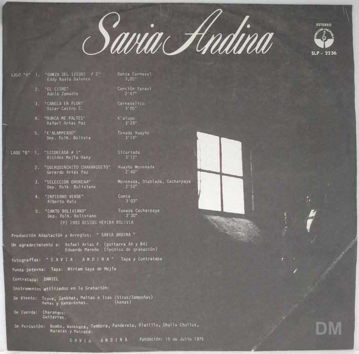 黑膠唱片 Savia Andina ‎- Canto Boliviano
