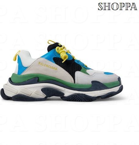 【SHOPPA】巴黎世家 BALENCIAGA Triple S 老爸鞋  藍+綠+灰