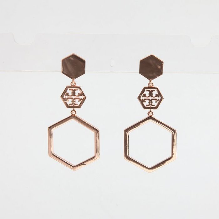 【全新正貨私家珍藏】TORY BURCH HEX LOGO DROP EARRING 耳環((3色))