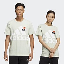 南🔥2022 9月 ADIDAS 短袖上衣 短T 運動 休閒 棉 大LOGO 男女款 淺綠 HN9046