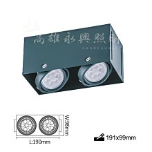 舞光 MR時尚無邊框崁燈-二燈 LED-25063-MR (燈泡另計) 高雄永興照明~