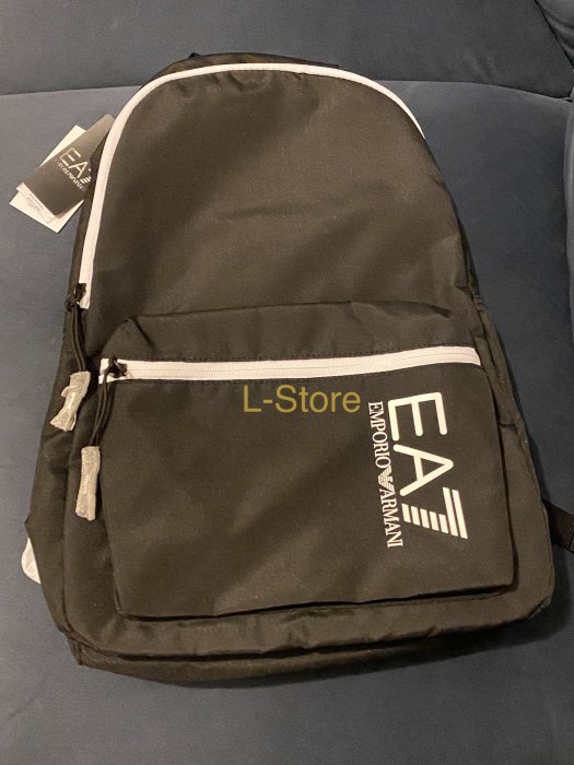 @L-store@現貨 全新真品 EMPORIO ARMANI EA7 黑色 科技尼龍防潑水 logo 後背包 EA