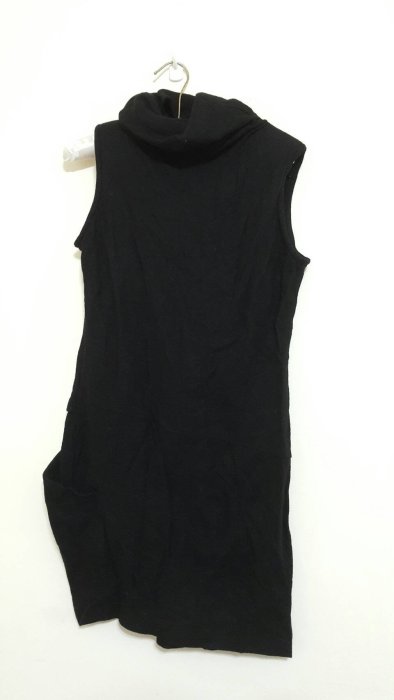 mazuma 高領 黑色 簡約 設計剪裁 無袖 羊毛洋裝 20170522