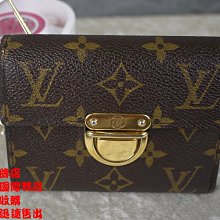 ☆優買二手名牌店☆ LV 原花 金釦 曼哈頓 信用卡 照片 零錢袋 發財 中夾 皮夾 夾 M58013 I