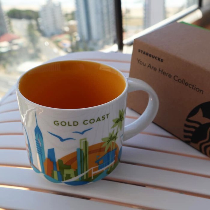 星巴克STARBUCKS澳洲黃金海岸Gold Coast衝浪者天堂限定城市馬克杯瓷杯水杯咖啡杯茶杯414ML