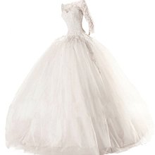 天使的嫁衣 法式浪漫蕾絲長袖新娘修身顯瘦齊地婚紗禮服 2211~特價