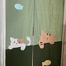 日本卡拉貓～二貓尾巴拼布長門簾