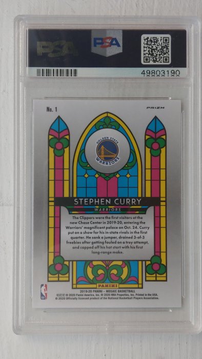 2019-20 Panini Mosaic Stained Glass #1 Stephen Curry psa10