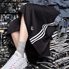 【Dr.Shoes 】Adidas Originals Ruffle 黑白中長裙 女款 裙子 滑面 愛迪達 FU3807