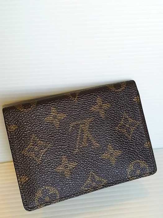 Louis Vuitton老花 中性 證件夾 卡套 對折名片夾悠遊卡套錢包2卡短夾中夾皮夾二手真品$358 一元起標↘有
