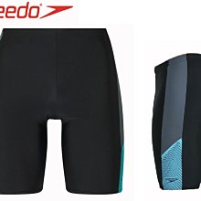 ~有氧小舖~2021 SPEEDO 運動及膝四角泳褲 Div 黑x灰x藍