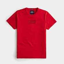 【HOLLISTER Co.】【HCO】HC男款短袖T恤胸方標繡紅字紅 F07190513-20