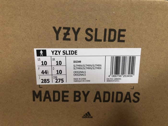 ADIDAS YEEZY SLIDE SLATE MARINE 藏青灰US10 28.5cm 全新附盒Jordan