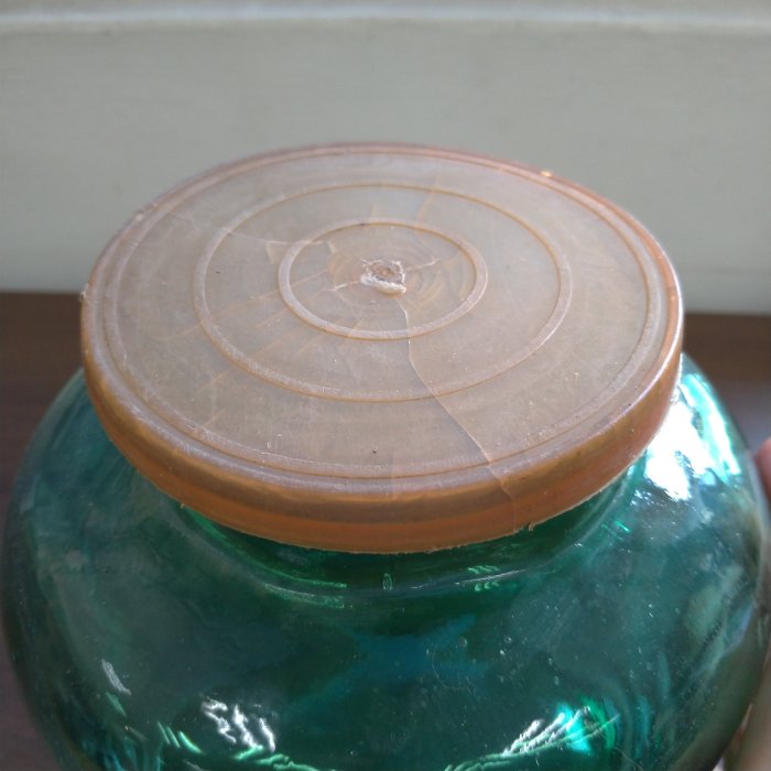 早期 台灣 綠色 氣泡 醬菜甕 玻璃甕 玻璃瓶 玻璃罐