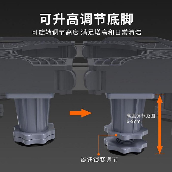 [規格不同，價格不同]滾筒洗衣機冰箱底座置物架全自動洗衣機底座增高萬向輪海爾專用