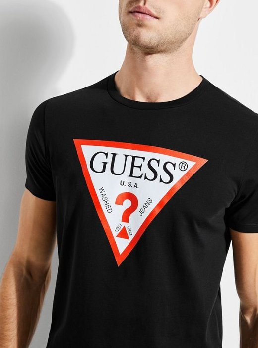 ☆【GUESS館】☆【GUESS倒三角LOGO印圖短袖T恤】☆【GS001A3】☆(M-L)