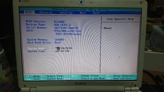 索尼 sony PCG-5KAP 14吋 筆電 筆記型電腦 NB-017