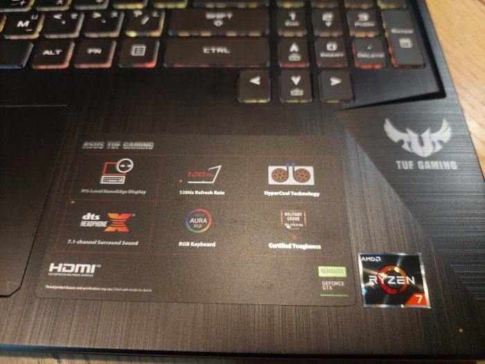 ASUS華碩TUF電競筆電Gaming高階AMD八核心RYZEN 7 3750H獨顯GTX 1650發光鍵盤7.1聲道SSD+1TB雙硬碟ROG剪接筆記型電腦