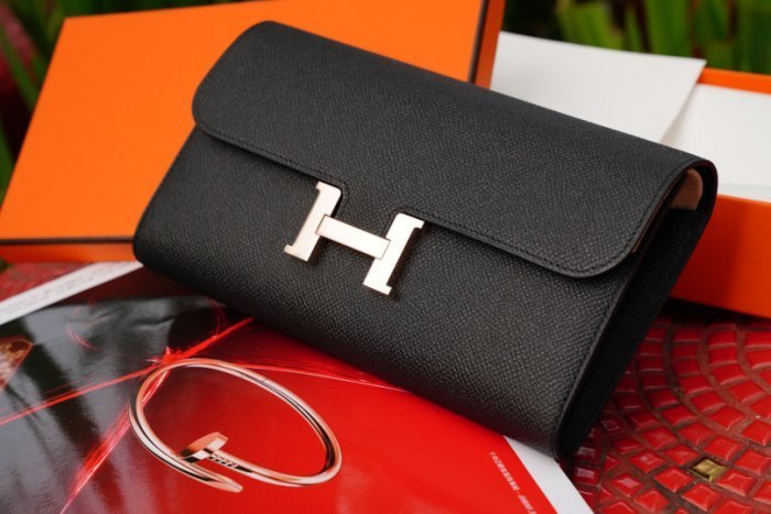 HERMES Constance Wallet Epsom 康康長夾 黑金