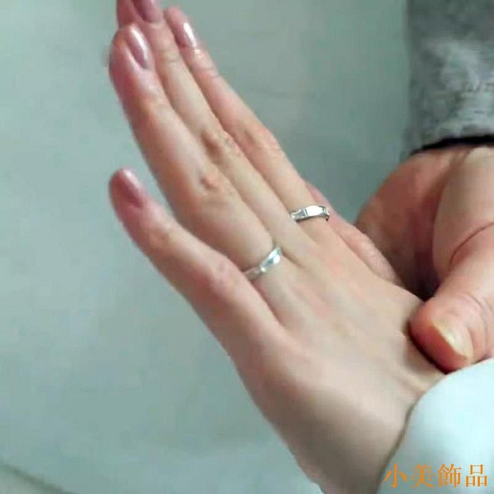 晴天飾品【】與惡魔有約金裕貞都到曦同款戒指 開口可調整銀色雙層疊戴情侶指環