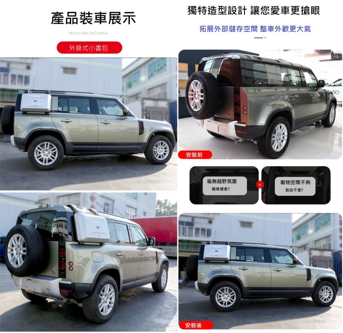 *佑達G卡怪機絲*  最新款原廠 Land Rover New Defender 路虎新衛士 外掛式小書包 行李箱 裝備架