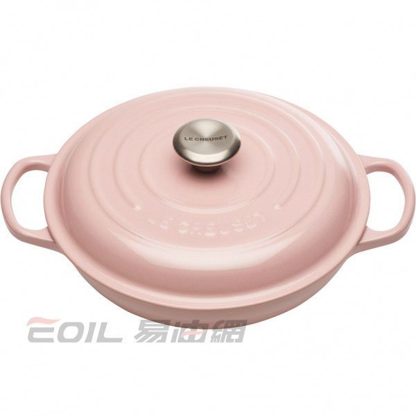 【易油網】【缺貨】Le Creuset 壽喜燒鑄鐵鍋 雪紡粉 淺圓鍋 淺鍋 26cm 新款LC鍋琺瑯鍋 Staub