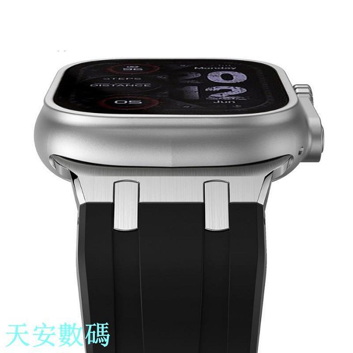 AP改裝矽膠錶帶 官方款折疊扣 适用Apple Watch Ultra2 49mm表带 9代 s8/7/se 41 44