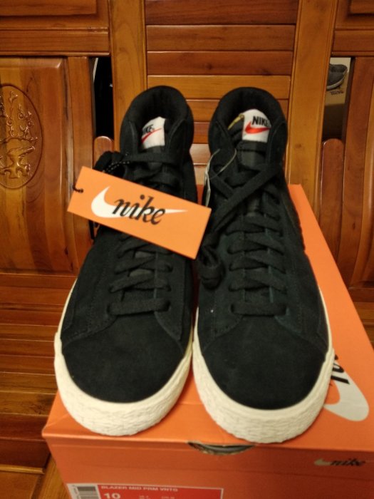 NIKE BLAZER MID PRM VNTG 復古麂皮鱷魚紋黑白US10 全新現貨638261-014