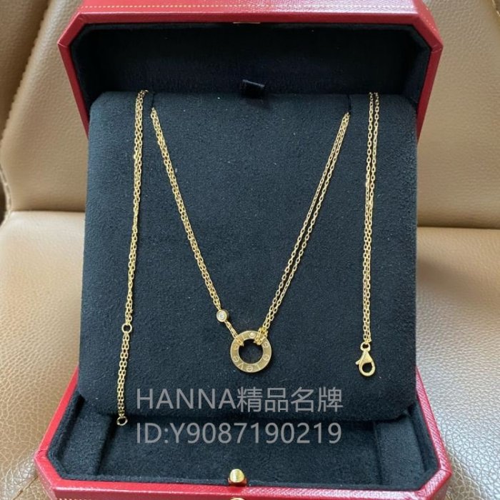 HANNA精品Cartier 卡地亞 LOVE 圓環 項鏈 18K玫瑰金 生日禮物 送禮 母親節禮物