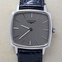 《寶萊精品》Longines 浪琴銀灰白方型手動男子錶