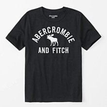 AF A&F abercrombie kids 經典款 大男童 車繡 logo 麋鹿 短T 黑色