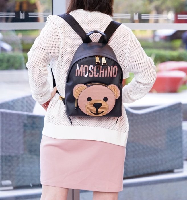 Moschino Teddy Bear Backpack 小型後背包 紙箱熊 黑 現貨