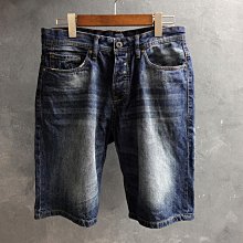 CA 西班牙品牌 PULL & BEAR 藍系仿舊刷紋 排扣 牛仔短褲 31腰 一元起標無底價Q545
