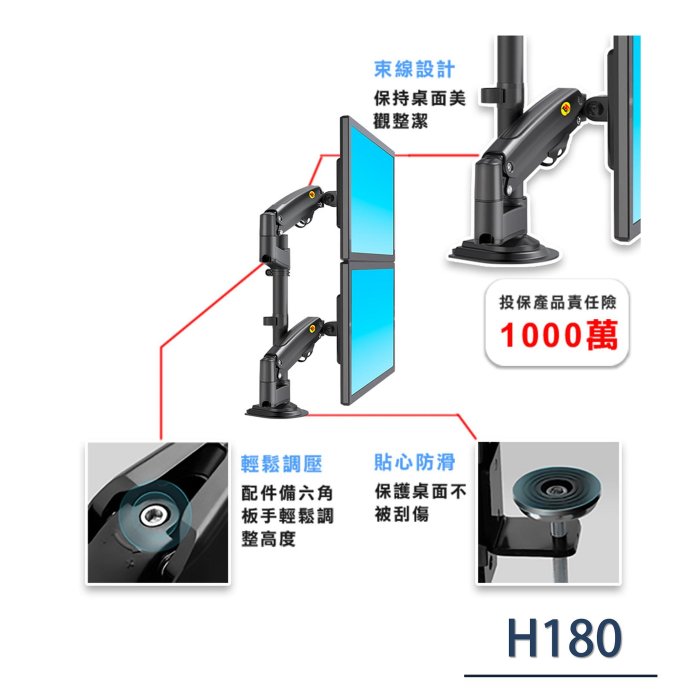 NB H180/22-32吋液晶電視雙螢幕壁掛架