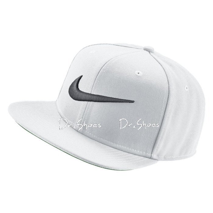 【Dr.Shoes 】Nike Swoosh Snapback 白色 大LOGO 平沿帽  基本 639534-100